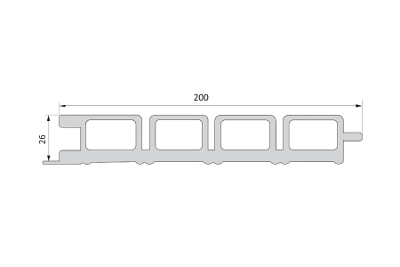 Фасадная реечная панель Экодекинг Скай коэкструзия 200х20х3000 Тик
